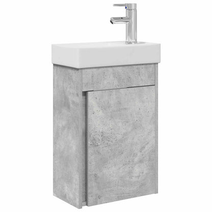 vidaXL Bathroom Vanity Unit with Tap Concrete Grey 40.5 x 22.5 x 62 cm