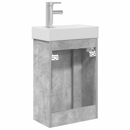 vidaXL Bathroom Vanity Unit with Tap Concrete Grey 40.5 x 22.5 x 62 cm