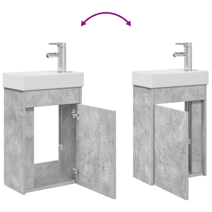 vidaXL Bathroom Vanity Unit with Tap Concrete Grey 40.5 x 22.5 x 62 cm