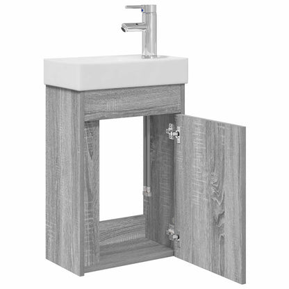 vidaXL Bathroom Vanity Unit with Tap Grey Sonoma 40.5 x 22.5 x 62 cm