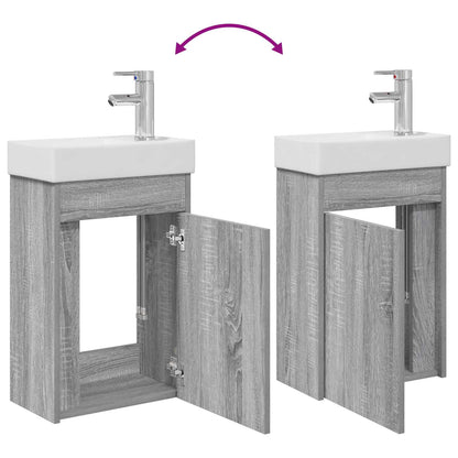 vidaXL Bathroom Vanity Unit with Tap Grey Sonoma 40.5 x 22.5 x 62 cm