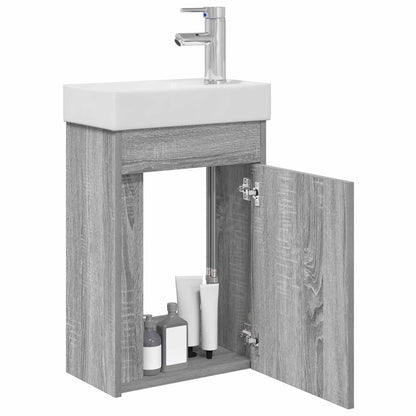 vidaXL Bathroom Vanity Unit with Tap Grey Sonoma 40.5 x 22.5 x 62 cm