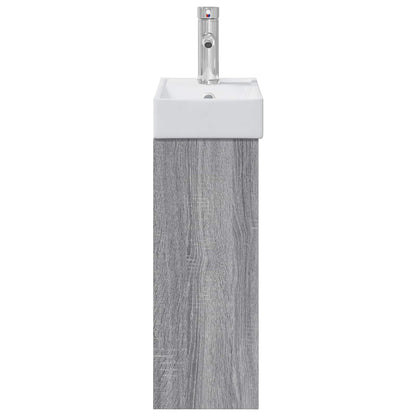 vidaXL Bathroom Vanity Unit with Tap Grey Sonoma 40.5 x 22.5 x 62 cm