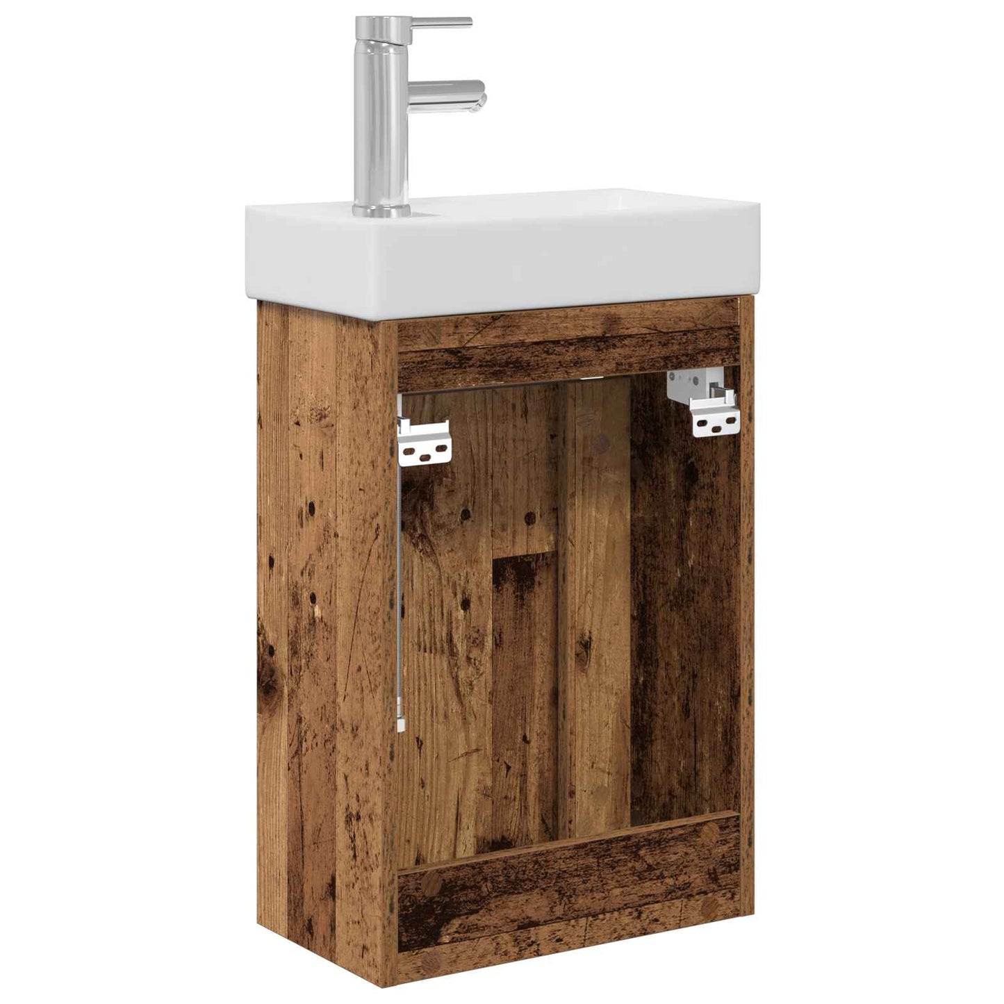 vidaXL Bathroom Vanity Unit with Tap Old Wood 40.5 x 22.5 x 62 cm