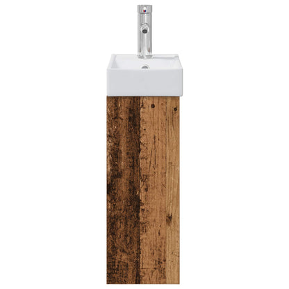 vidaXL Bathroom Vanity Unit with Tap Old Wood 40.5 x 22.5 x 62 cm