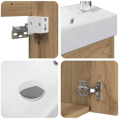 vidaXL Bathroom Vanity Unit with Tap Artisan Oak 40.5 x 22.5 x 62 cm