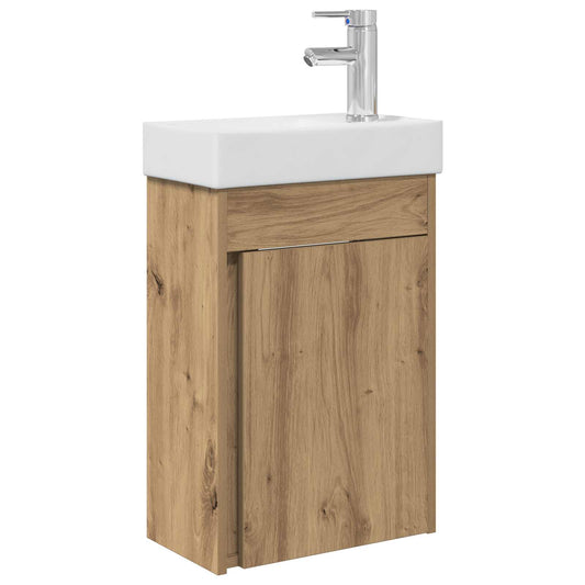 vidaXL Bathroom Vanity Unit with Tap Artisan Oak 40.5 x 22.5 x 62 cm