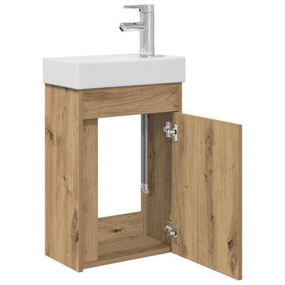 vidaXL Bathroom Vanity Unit with Tap Artisan Oak 40.5 x 22.5 x 62 cm