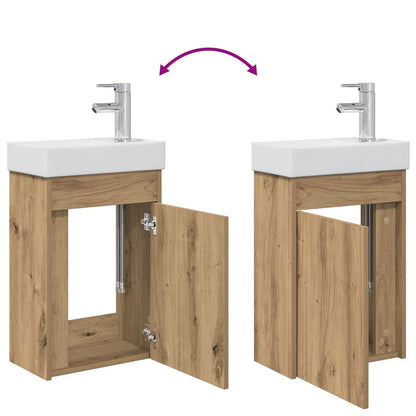 vidaXL Bathroom Vanity Unit with Tap Artisan Oak 40.5 x 22.5 x 62 cm