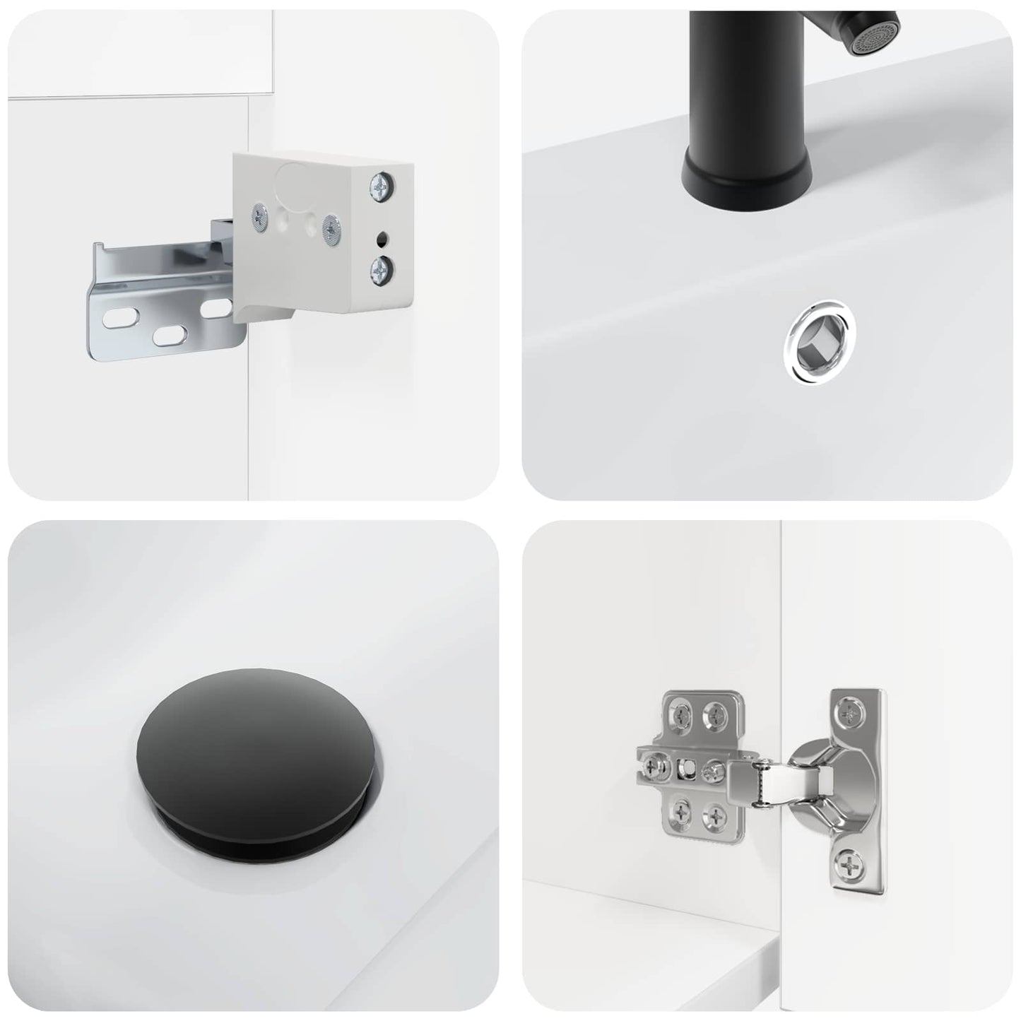 vidaXL Bathroom Vanity Unit with Tap White 42 x 40 x 74.5 cm