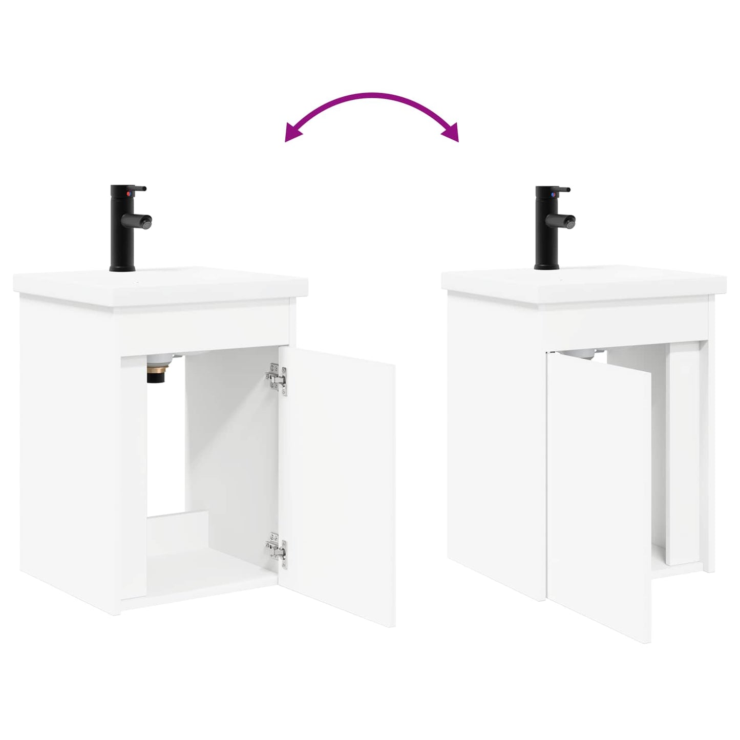 vidaXL Bathroom Vanity Unit with Tap White 42 x 40 x 74.5 cm