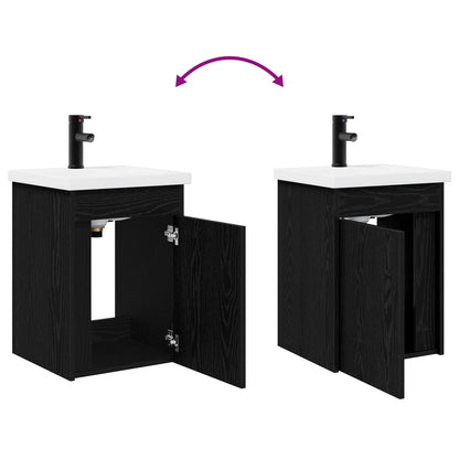 vidaXL Bathroom Vanity Unit with Tap Black Oak 42 x 40 x 74.5 cm