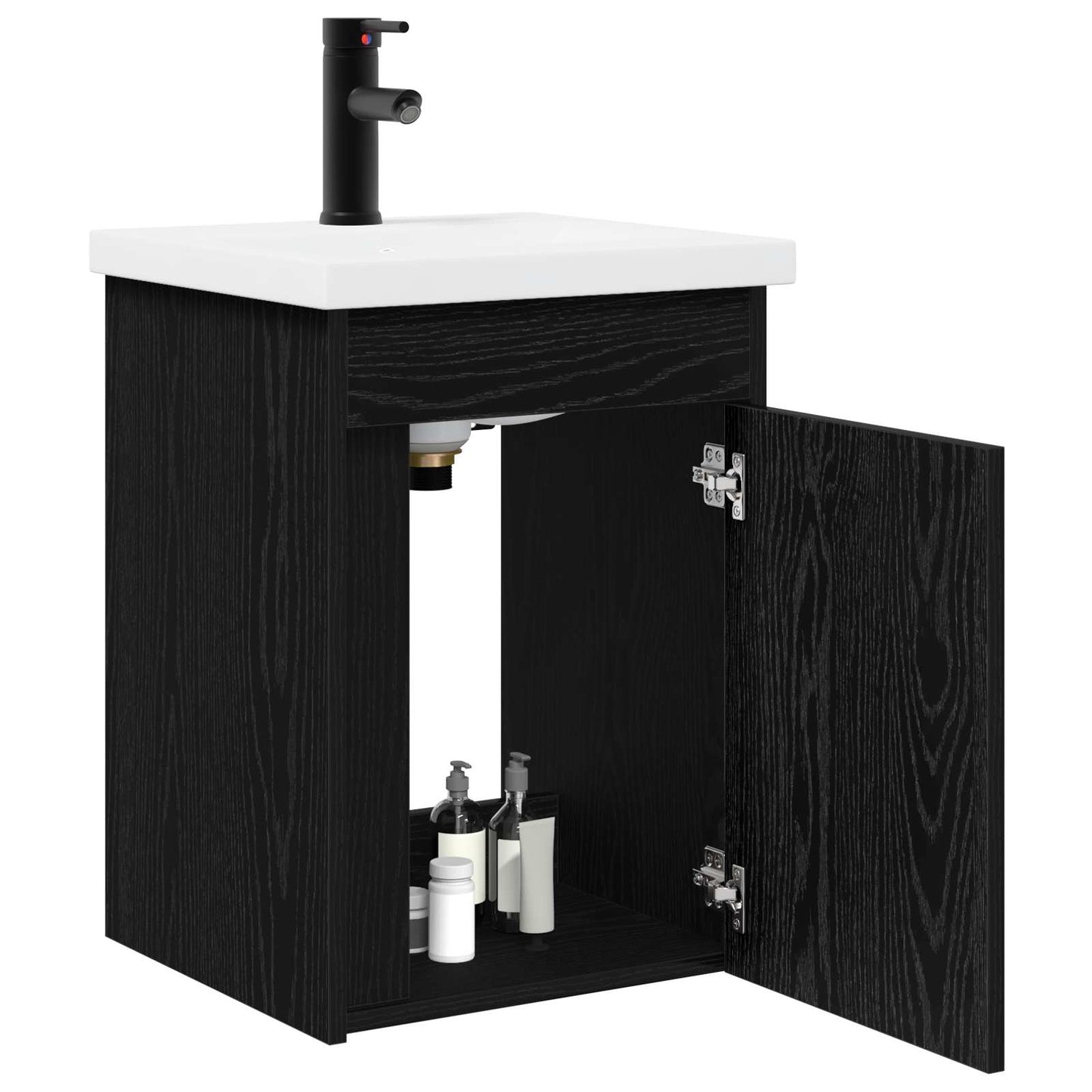 vidaXL Bathroom Vanity Unit with Tap Black Oak 42 x 40 x 74.5 cm