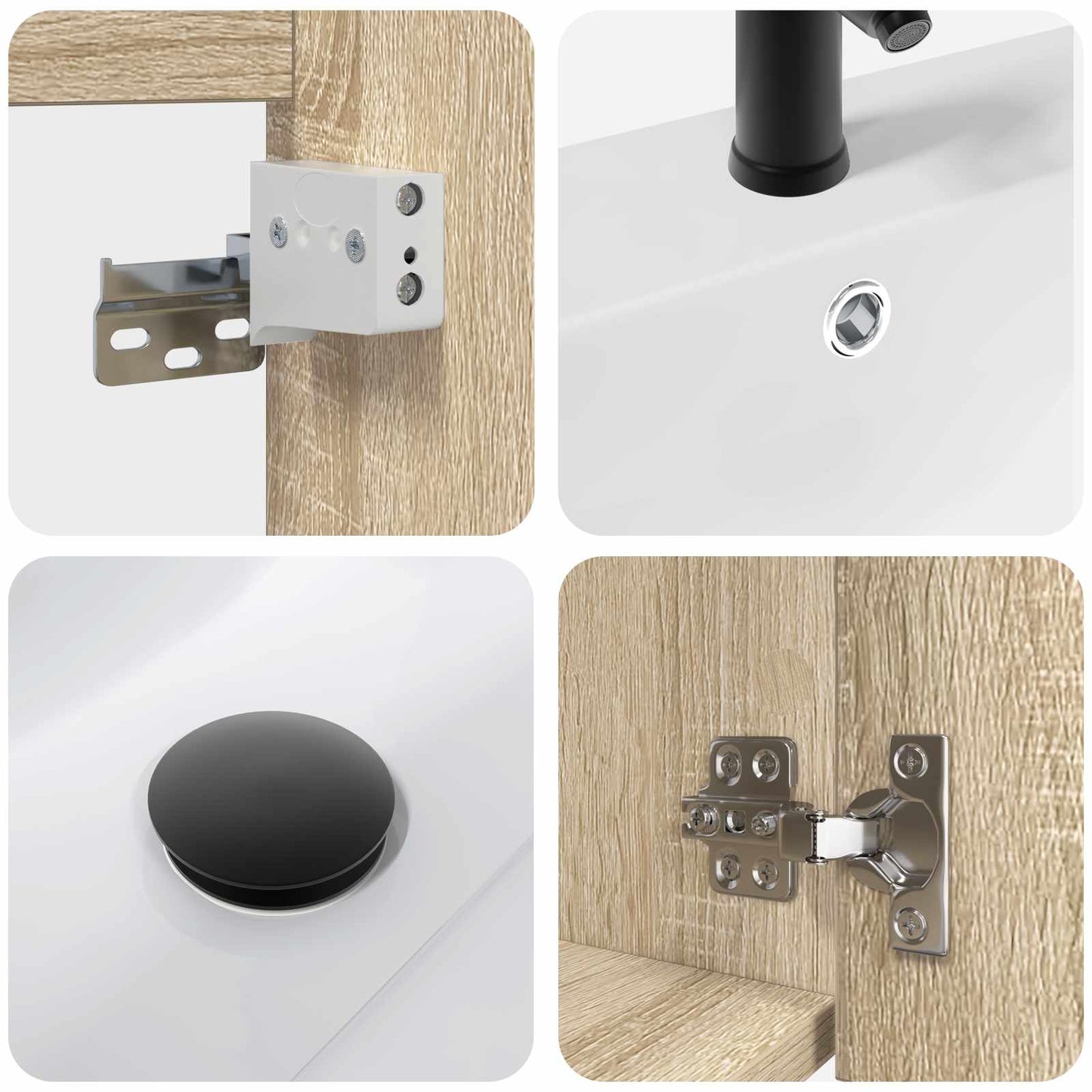 vidaXL Bathroom Vanity Unit with Tap Sonoma Oak 42 x 40 x 74.5 cm