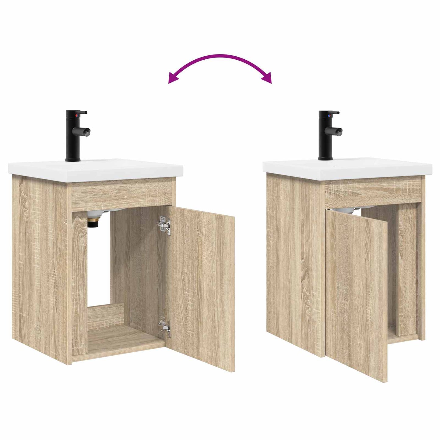 vidaXL Bathroom Vanity Unit with Tap Sonoma Oak 42 x 40 x 74.5 cm