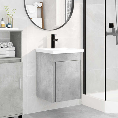 vidaXL Bathroom Vanity Unit with Tap Concrete Grey 42 x 40 x 74.5 cm