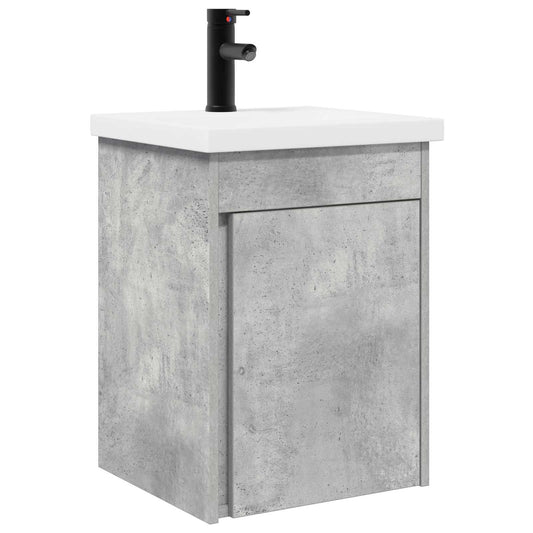vidaXL Bathroom Vanity Unit with Tap Concrete Grey 42 x 40 x 74.5 cm