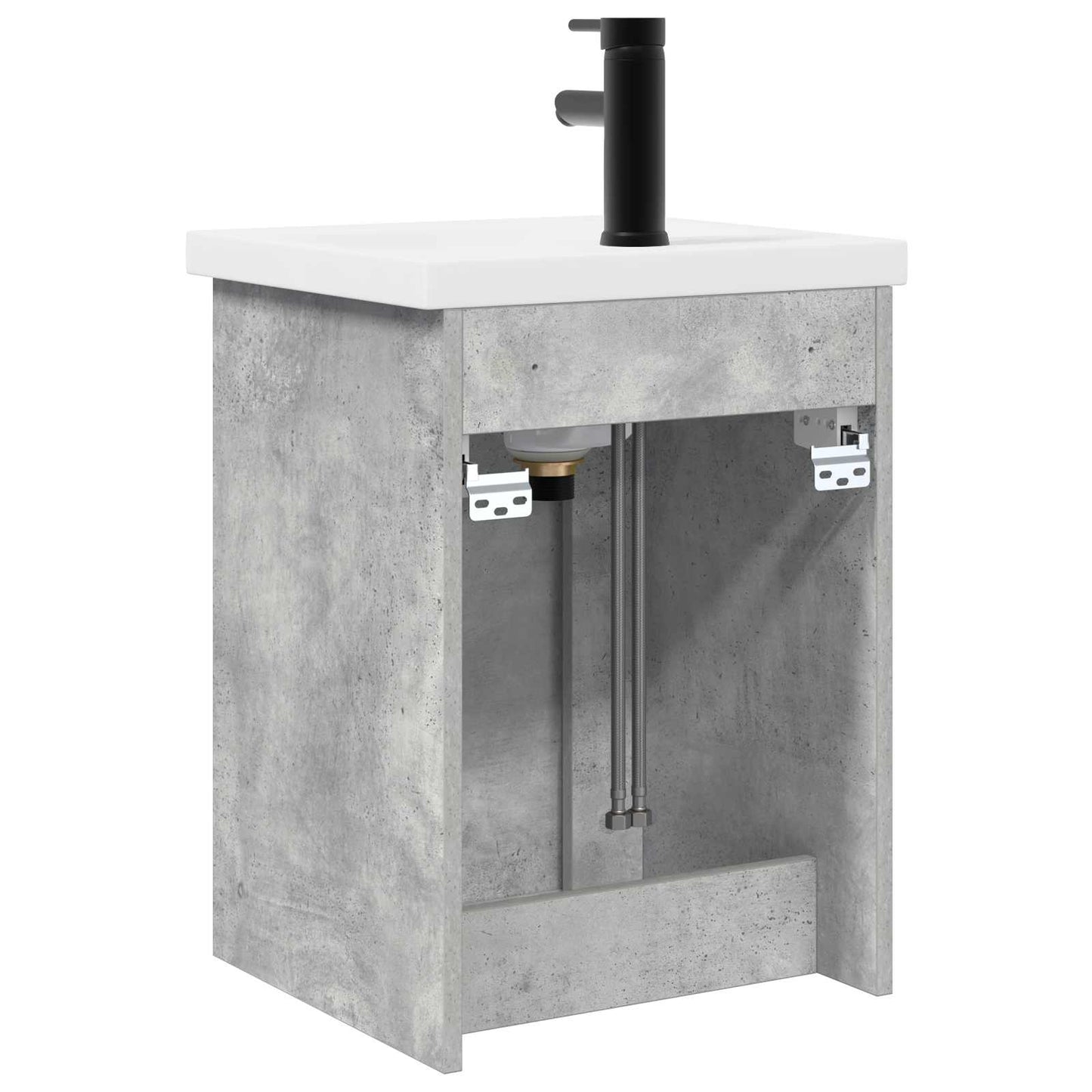vidaXL Bathroom Vanity Unit with Tap Concrete Grey 42 x 40 x 74.5 cm