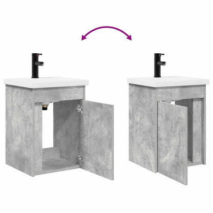 vidaXL Bathroom Vanity Unit with Tap Concrete Grey 42 x 40 x 74.5 cm