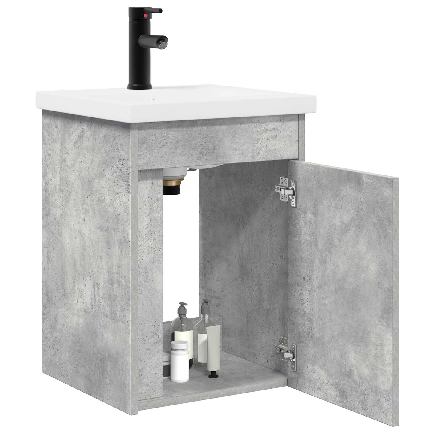 vidaXL Bathroom Vanity Unit with Tap Concrete Grey 42 x 40 x 74.5 cm