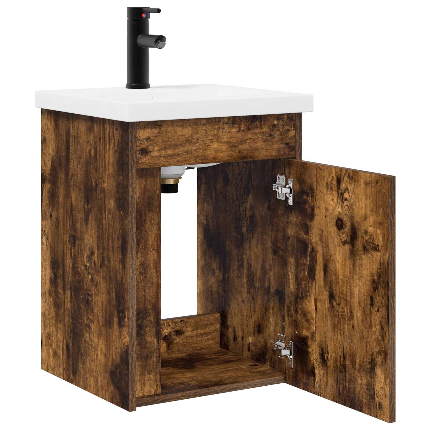 vidaXL Bathroom Vanity Unit with Tap Smoked Oak 42 x 40 x 74.5 cm