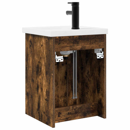 vidaXL Bathroom Vanity Unit with Tap Smoked Oak 42 x 40 x 74.5 cm