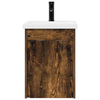 vidaXL Bathroom Vanity Unit with Tap Smoked Oak 42 x 40 x 74.5 cm