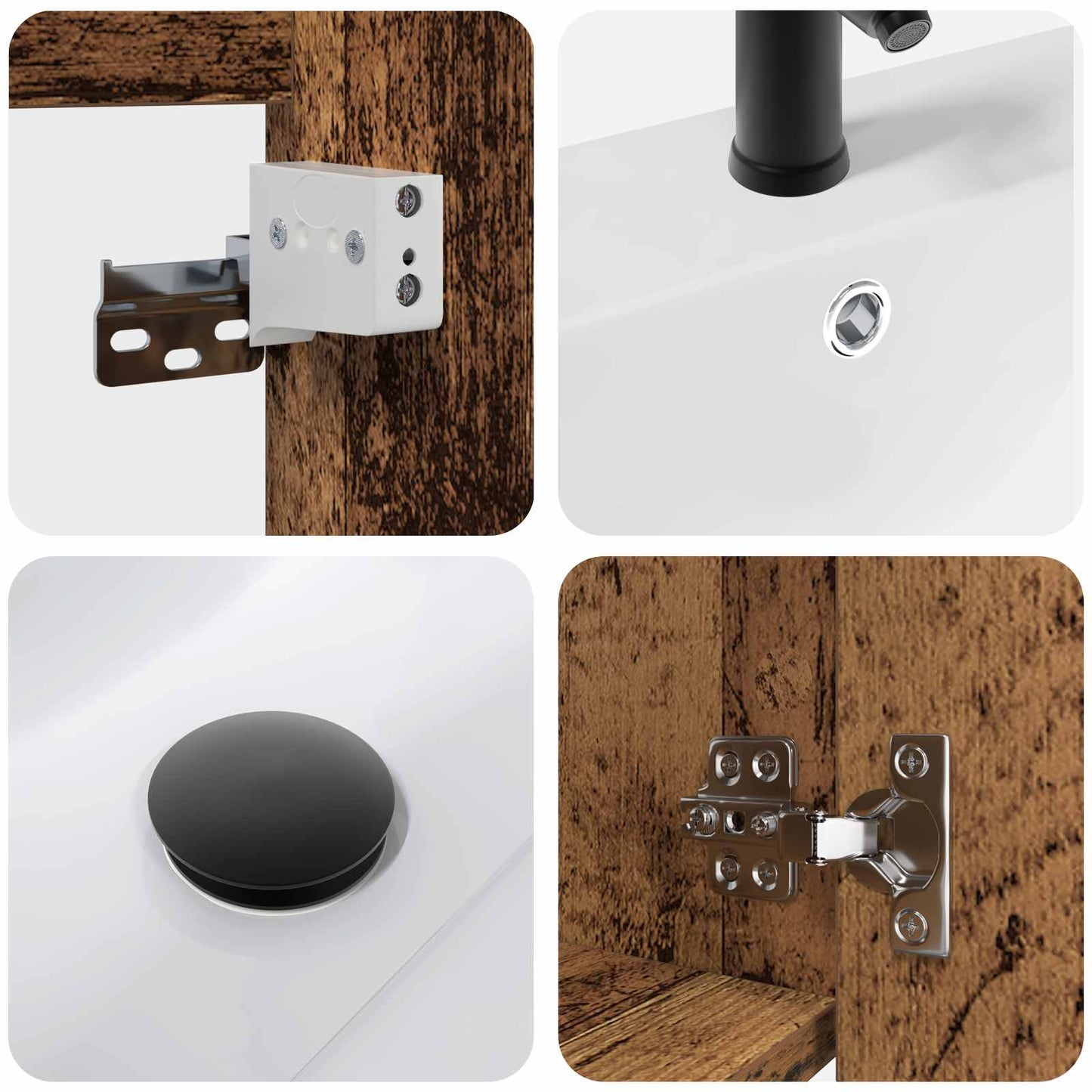 vidaXL Bathroom Vanity Unit with Tap Old Wood 42 x 40 x 74.5 cm