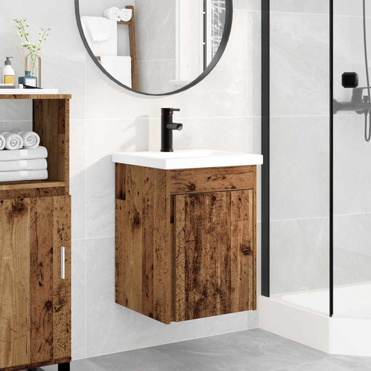 vidaXL Bathroom Vanity Unit with Tap Old Wood 42 x 40 x 74.5 cm