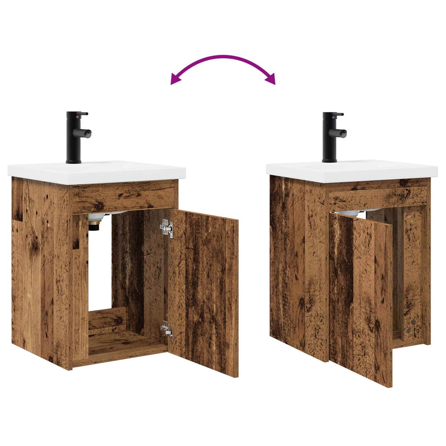 vidaXL Bathroom Vanity Unit with Tap Old Wood 42 x 40 x 74.5 cm