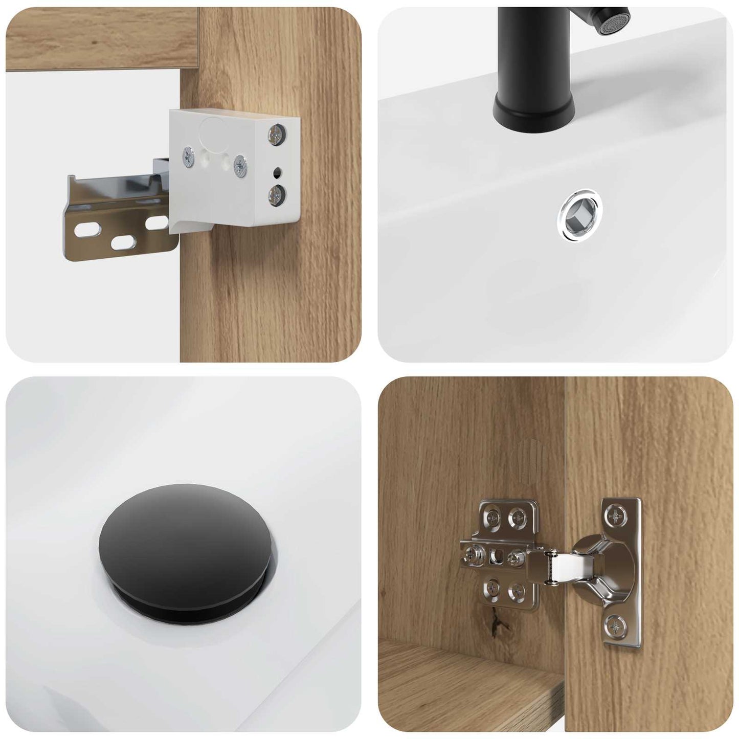 vidaXL Bathroom Vanity Unit with Tap Artisan Oak 42 x 40 x 74.5 cm