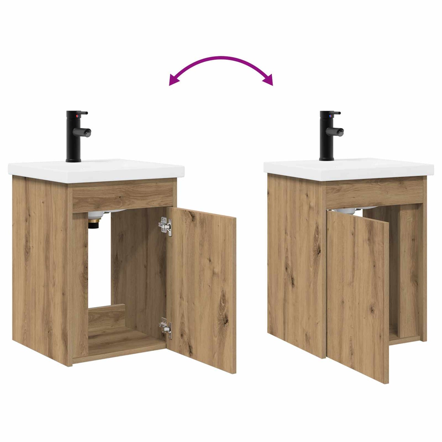 vidaXL Bathroom Vanity Unit with Tap Artisan Oak 42 x 40 x 74.5 cm