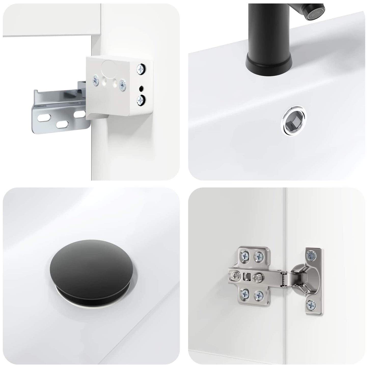 vidaXL Bathroom Vanity Unit with Tap White 61 x 40 x 74.5 cm