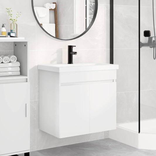 vidaXL Bathroom Vanity Unit with Tap White 61 x 40 x 74.5 cm