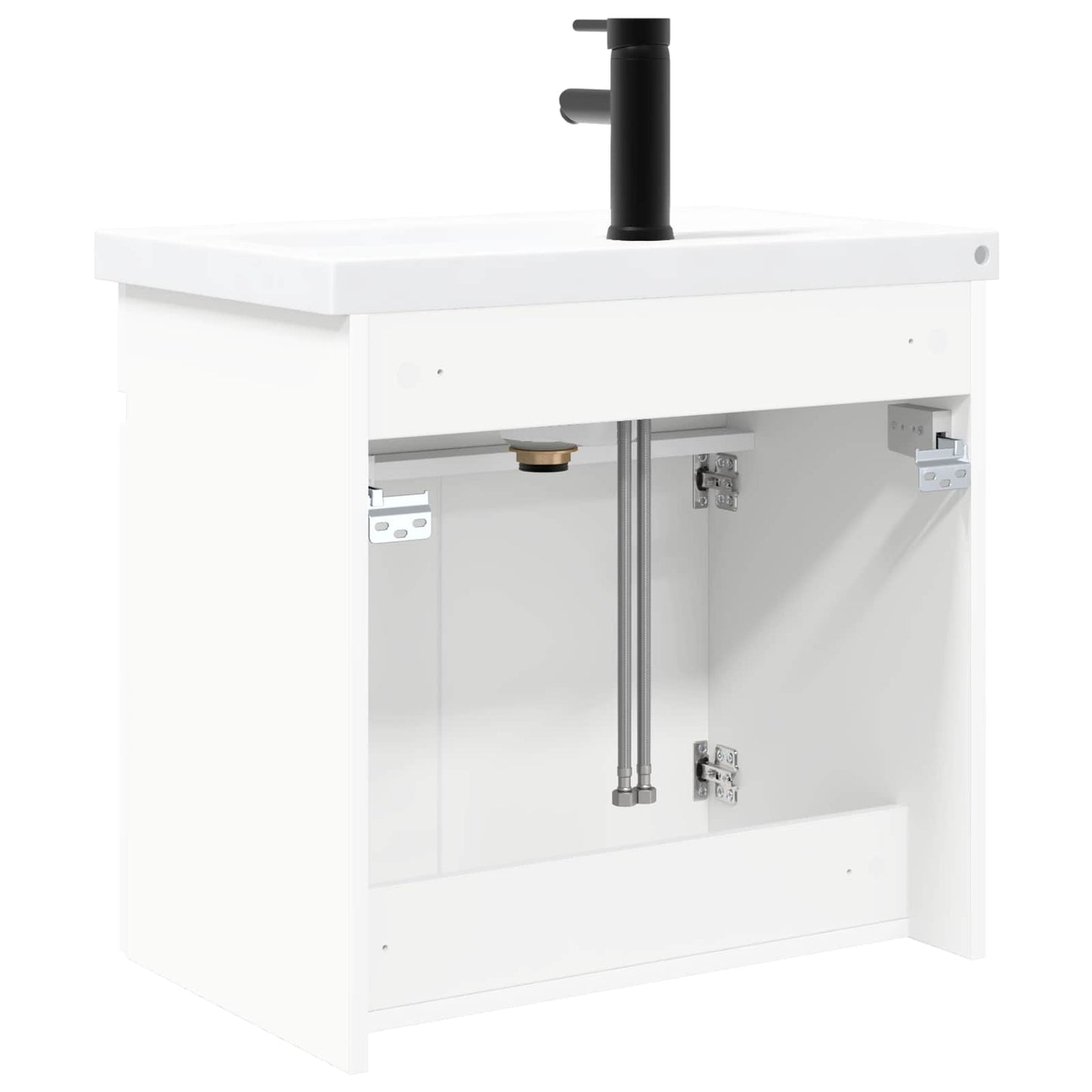 vidaXL Bathroom Vanity Unit with Tap White 61 x 40 x 74.5 cm