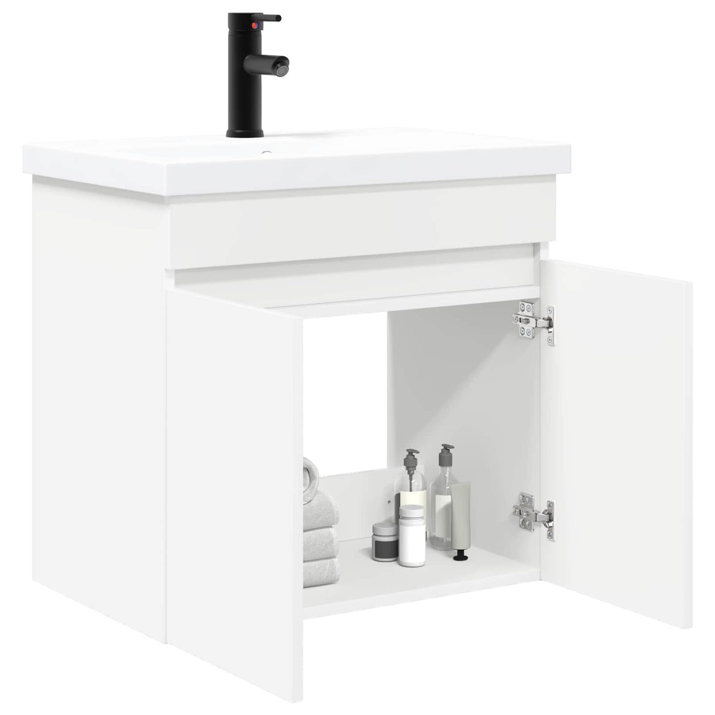 vidaXL Bathroom Vanity Unit with Tap White 61 x 40 x 74.5 cm
