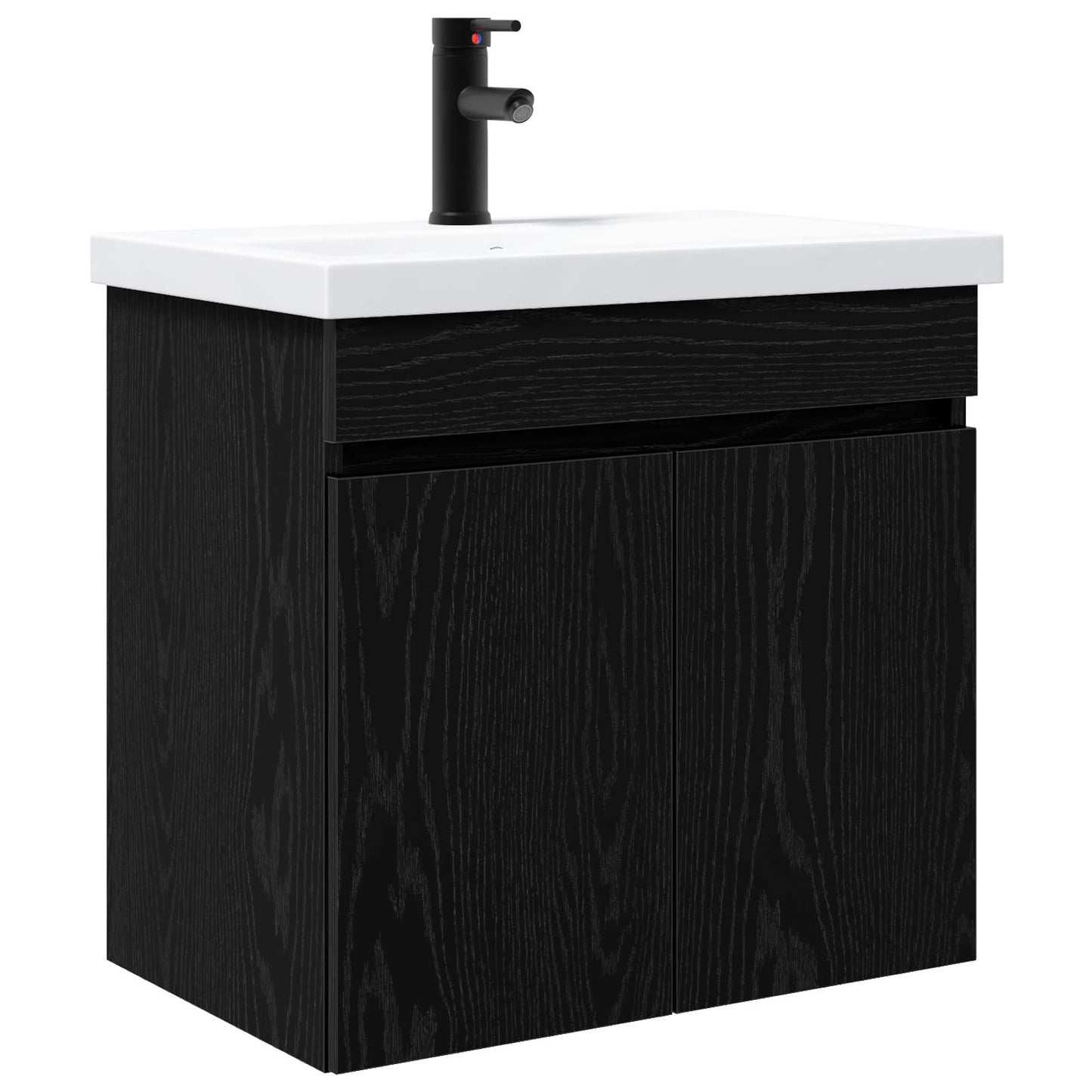 vidaXL Bathroom Vanity Unit with Tap Black Oak 61 x 40 x 74.5 cm