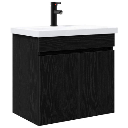 vidaXL Bathroom Vanity Unit with Tap Black Oak 61 x 40 x 74.5 cm