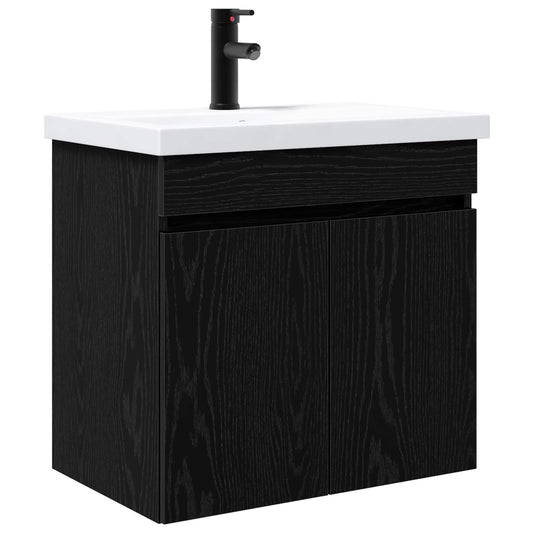 vidaXL Bathroom Vanity Unit with Tap Black Oak 61 x 40 x 74.5 cm