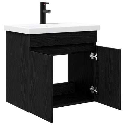 vidaXL Bathroom Vanity Unit with Tap Black Oak 61 x 40 x 74.5 cm