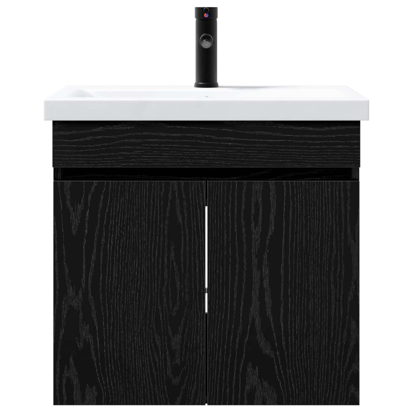 vidaXL Bathroom Vanity Unit with Tap Black Oak 61 x 40 x 74.5 cm