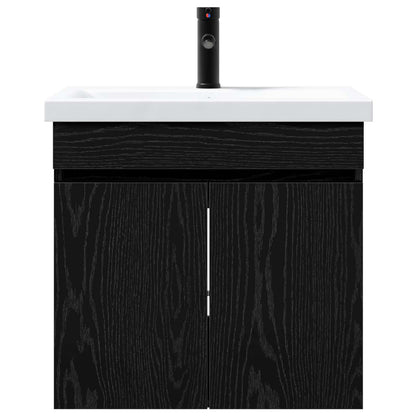 vidaXL Bathroom Vanity Unit with Tap Black Oak 61 x 40 x 74.5 cm