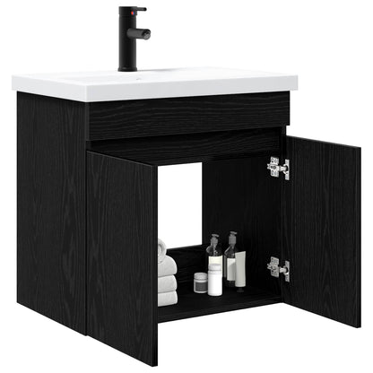 vidaXL Bathroom Vanity Unit with Tap Black Oak 61 x 40 x 74.5 cm