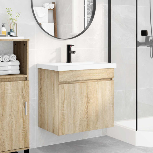 vidaXL Bathroom Vanity Unit with Tap Sonoma Oak 61 x 40 x 74.5 cm