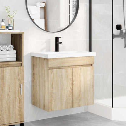 vidaXL Bathroom Vanity Unit with Tap Sonoma Oak 61 x 40 x 74.5 cm
