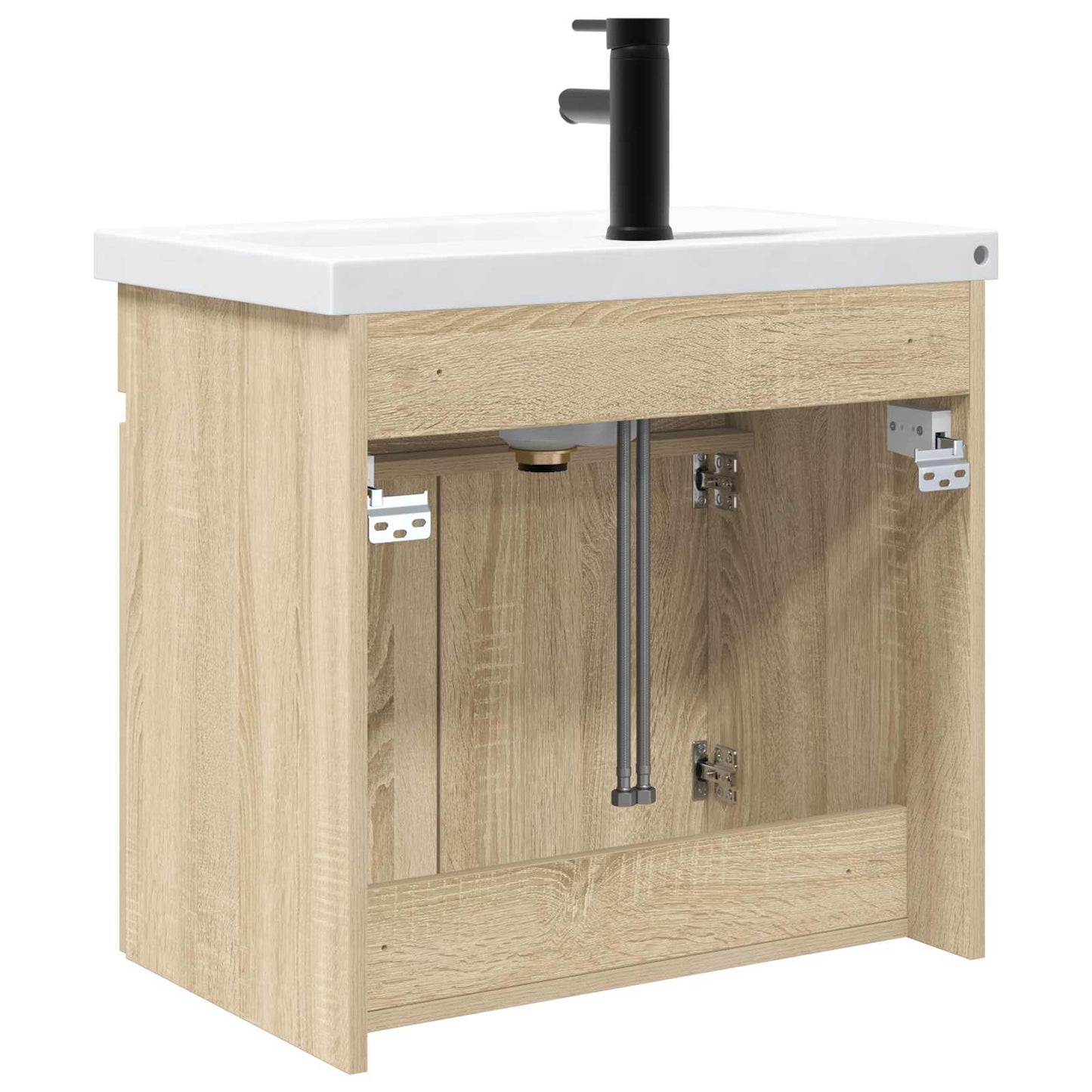 vidaXL Bathroom Vanity Unit with Tap Sonoma Oak 61 x 40 x 74.5 cm