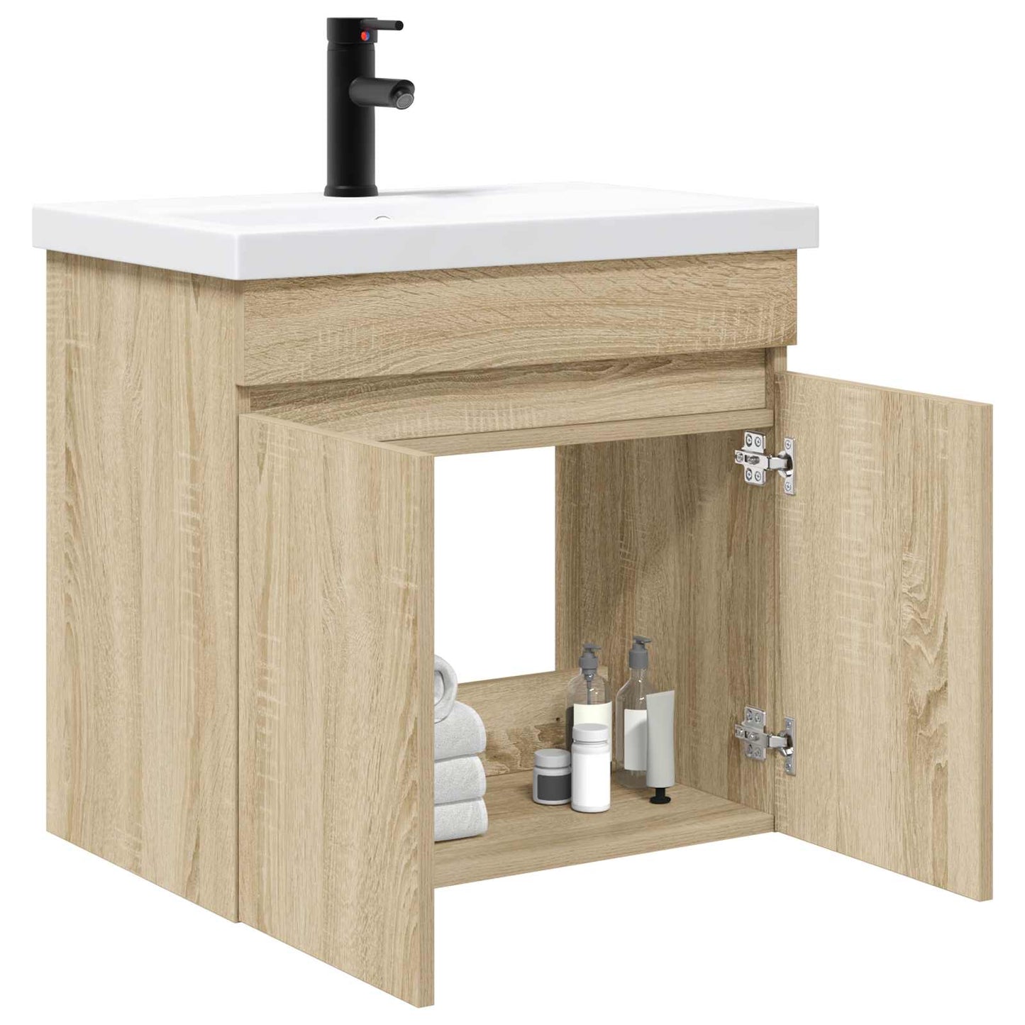 vidaXL Bathroom Vanity Unit with Tap Sonoma Oak 61 x 40 x 74.5 cm