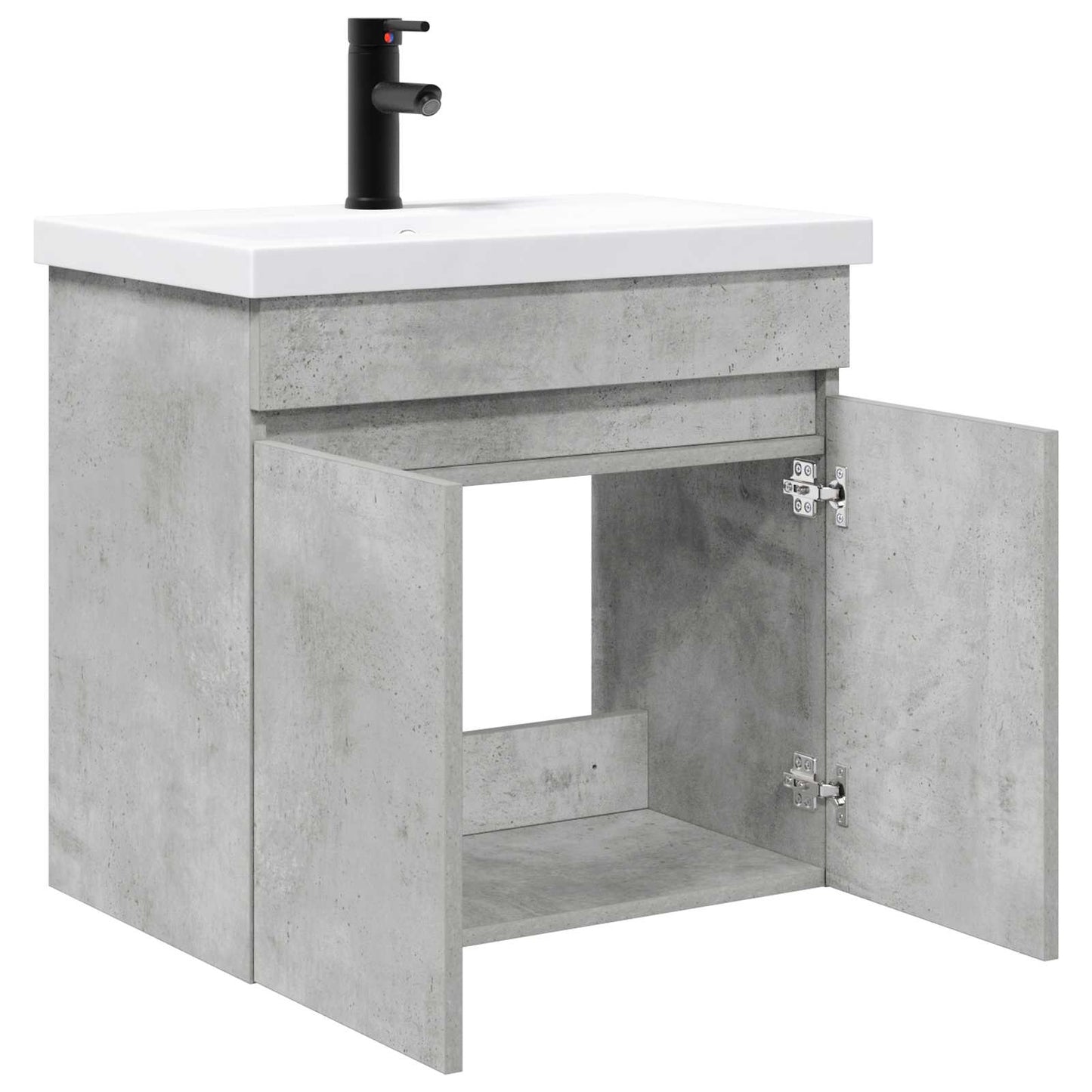 vidaXL Bathroom Vanity Unit with Tap Concrete Grey 61 x 40 x 74.5 cm