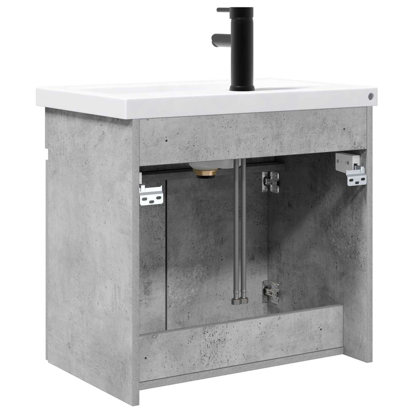 vidaXL Bathroom Vanity Unit with Tap Concrete Grey 61 x 40 x 74.5 cm