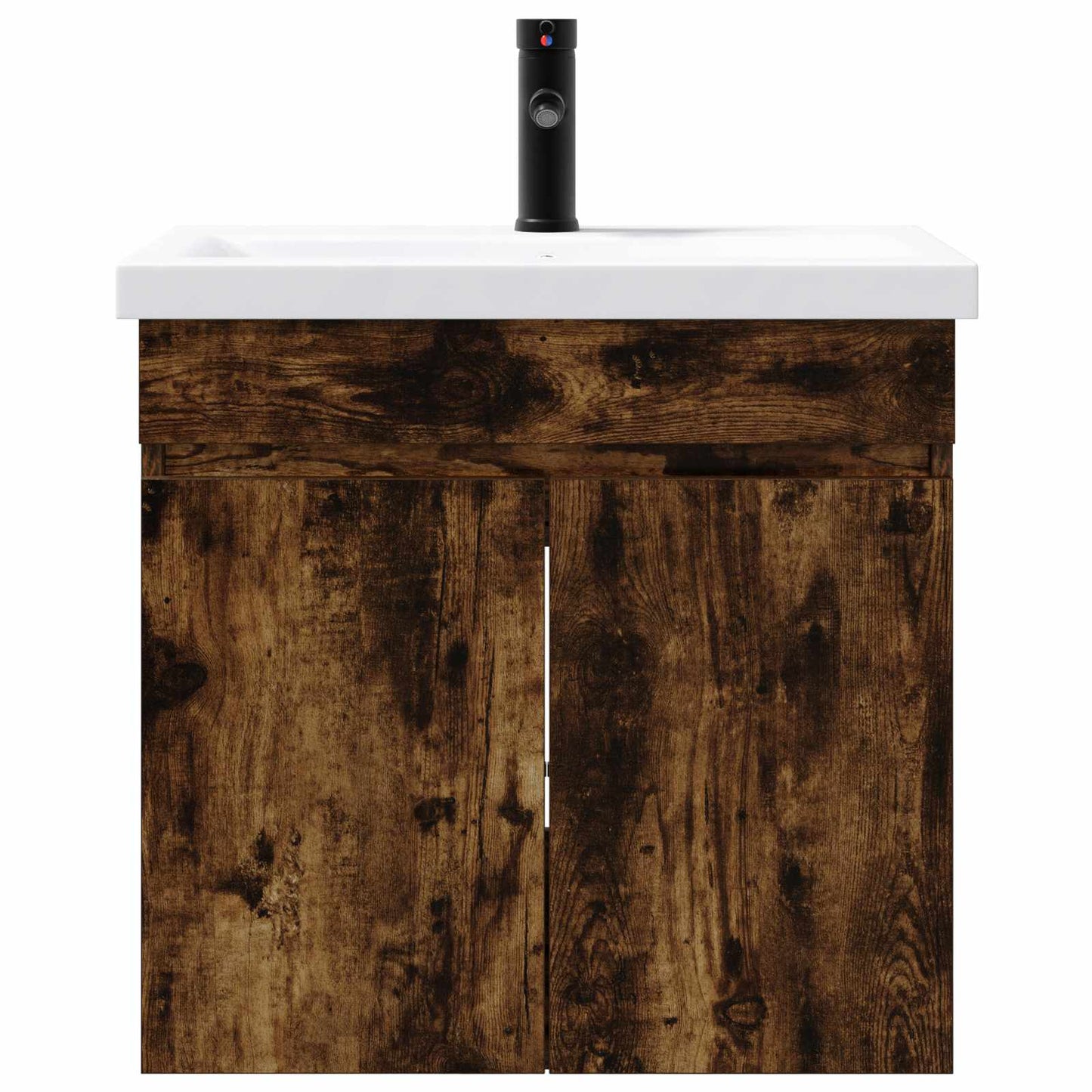 vidaXL Bathroom Vanity Unit with Tap Smoked Oak 61 x 40 x 74.5 cm